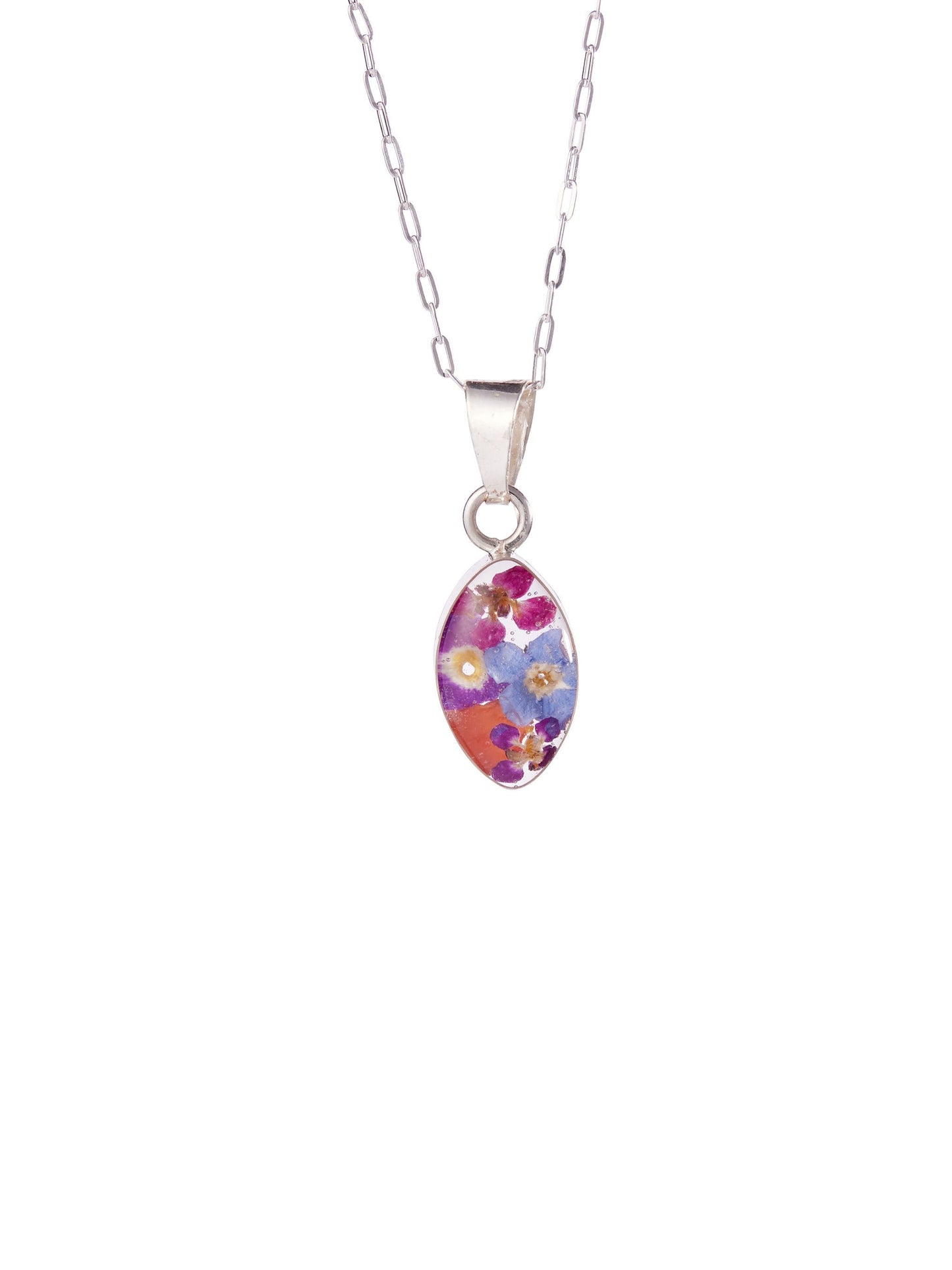 🎁 Tiny Marquise Pendant with Wildflowers (100% off)