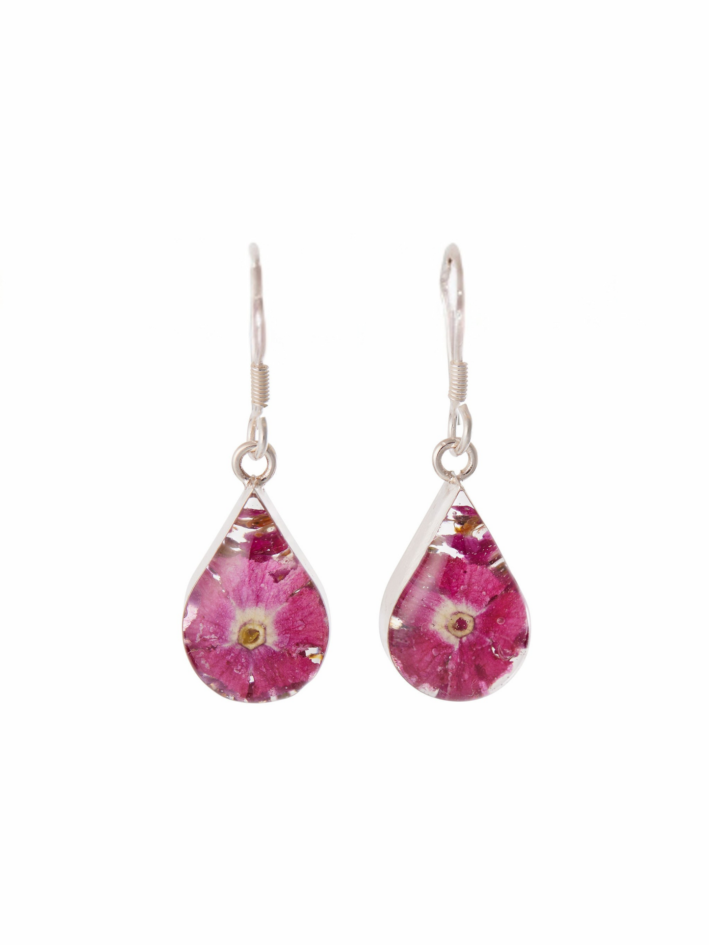 Teardrop Earrings with Pink Flowers