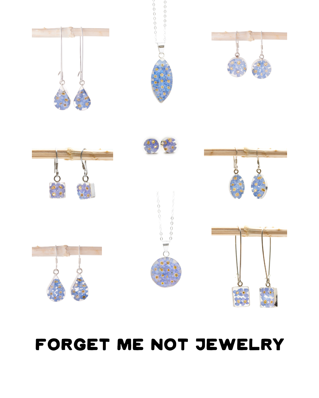 Forget Me Not Resin Jewelry Collection