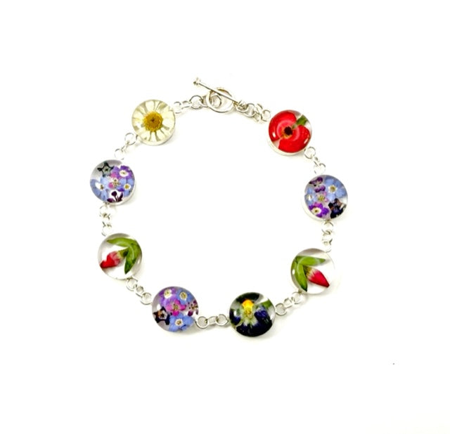 Link Bracelet Mixed Flower