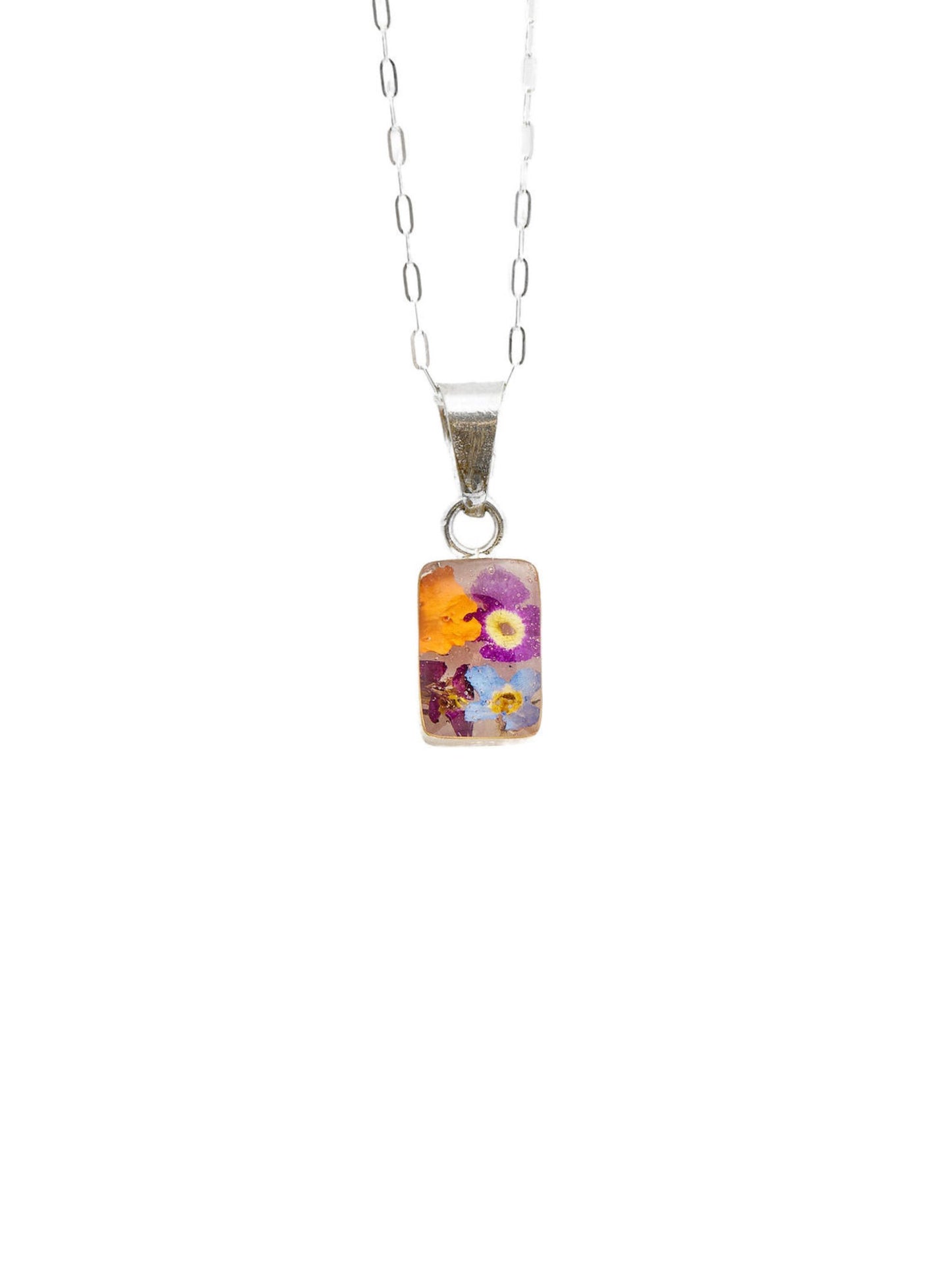 Tiny Rectangle Necklace Wildflower