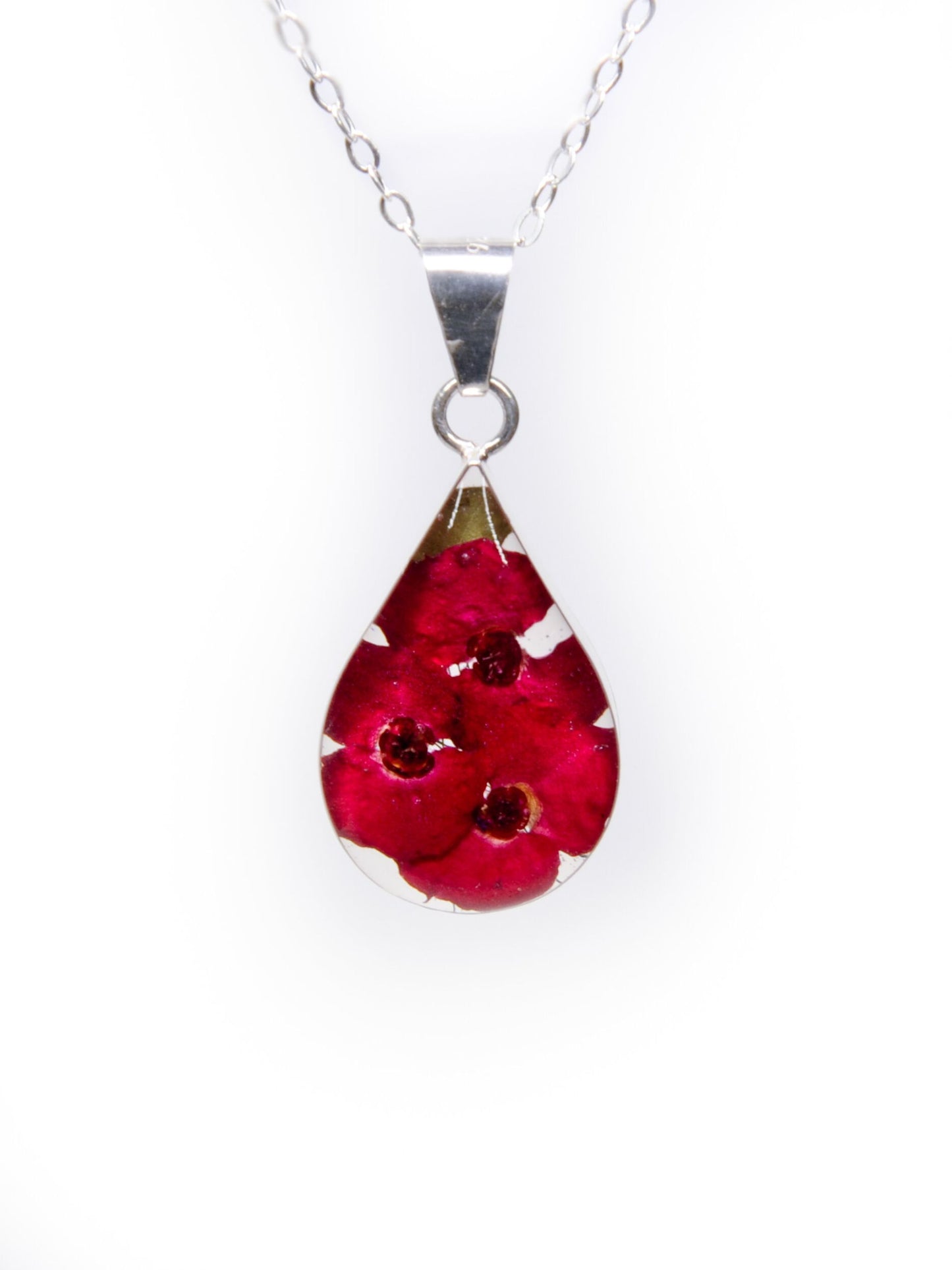 Small Teardrop Pendant Crown of Thorns Flower