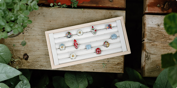 Marquise Ring with Mixed Wildflowers