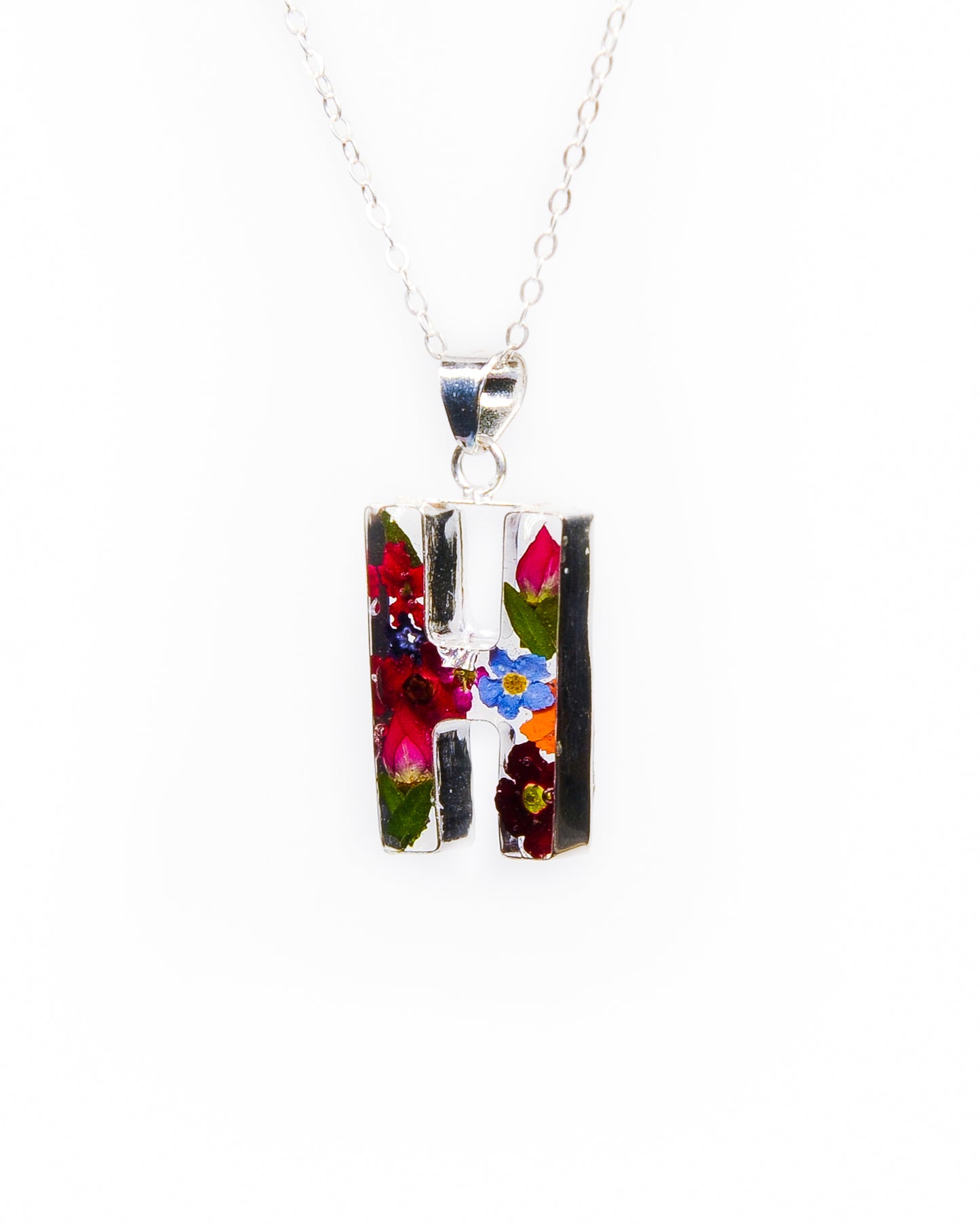 Initial Necklace A-Z Mixed Flower