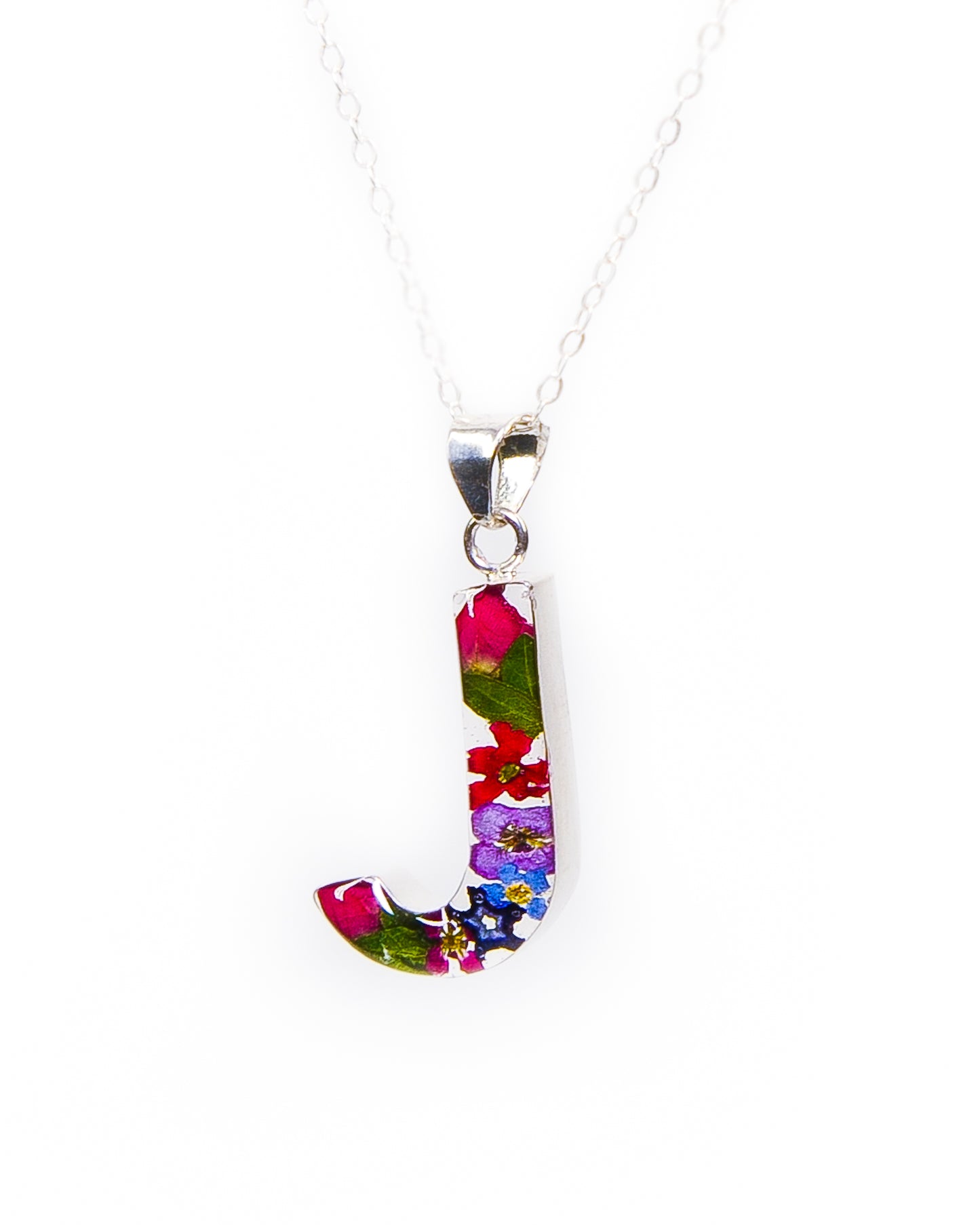 Initial Necklace A-Z Mixed Flower