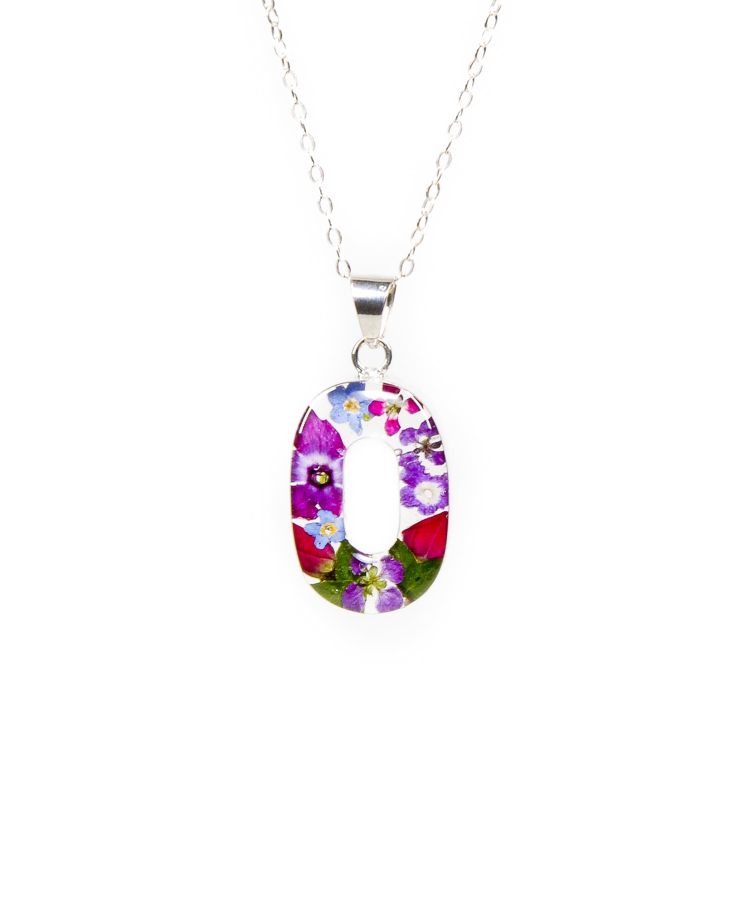 Initial Necklace A-Z Mixed Flower