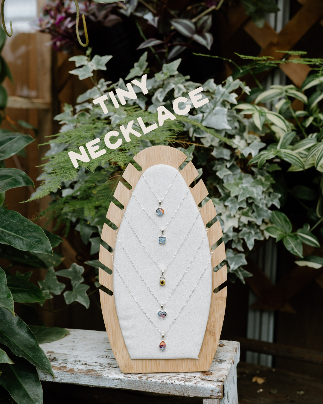 Tiny Heart Necklace Forget Me Not