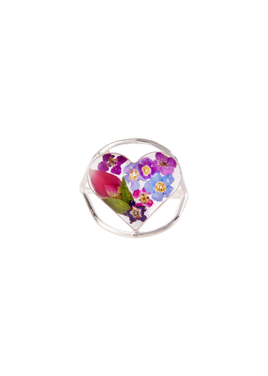 Heart Ring Mixed Flowers and Rosebuds