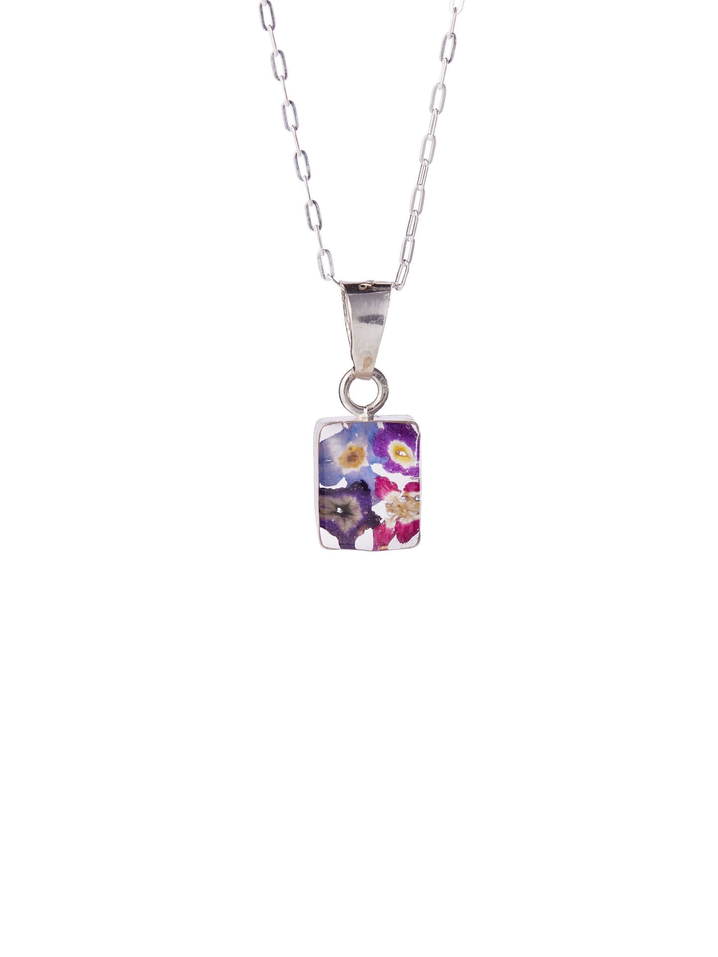 Tiny Rectangle Necklace Wildflower