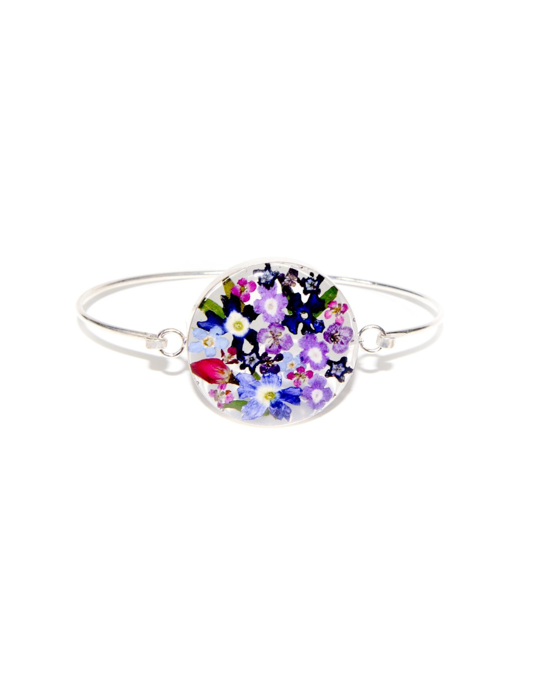Large Round Bangle Mixed Flowers