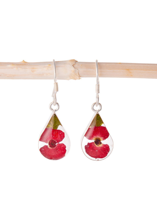 Teardrop Earrings Crown of Thorns Flower