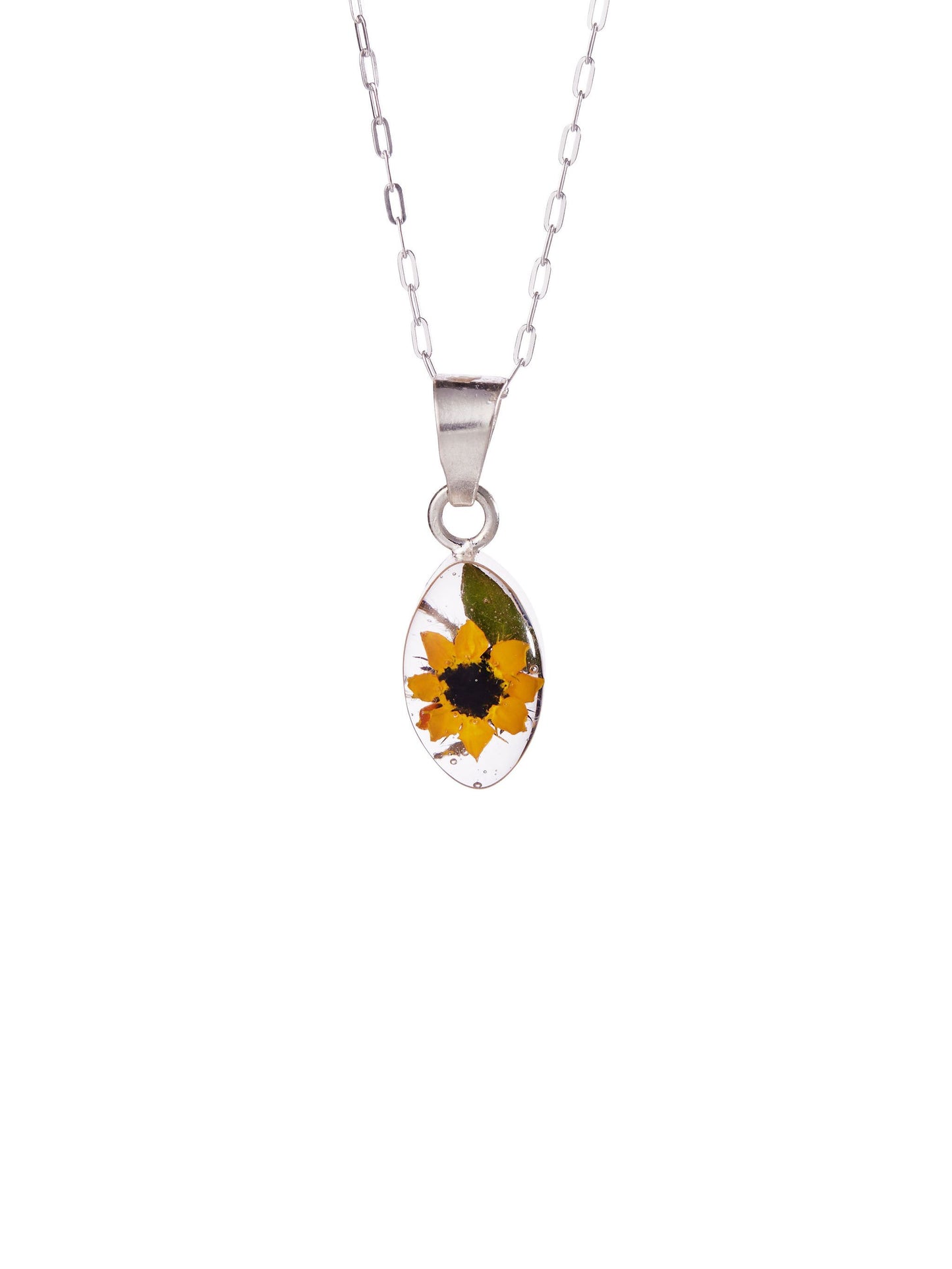 Tiny Marquise Necklace Sunflower