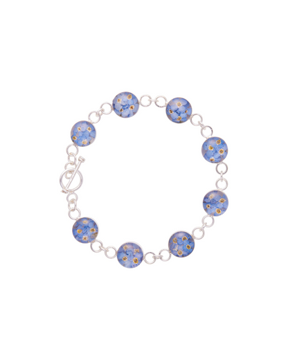 Link Bracelet Forget Me Not Flower