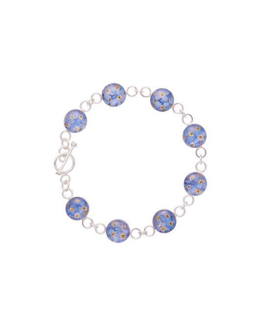 Link Bracelet Forget Me Not Flower