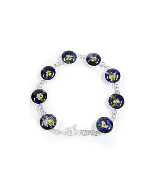 Link Bracelet Pansy Flower