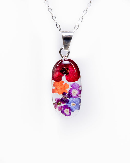 Small Bar Necklace Mixed Flower