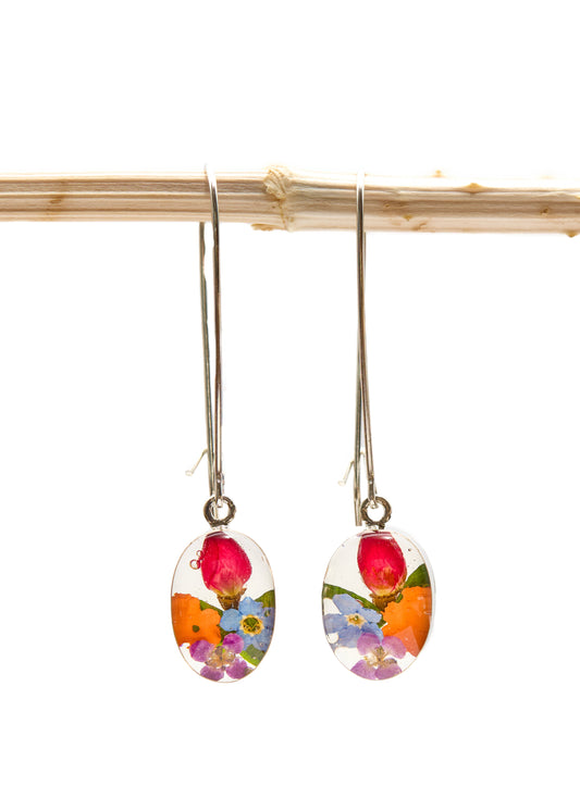 Wire Drop Oval Mixed Flowers