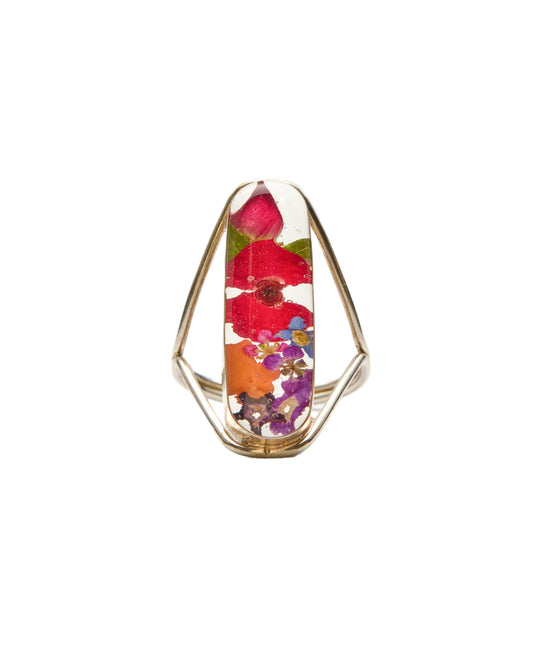 Crown of Thorn Ring with Mixed Flowers