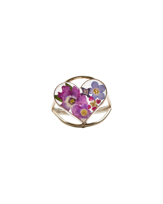 Heart Ring with Mixed Flowers