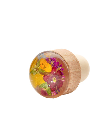 Wine Stopper with Mixed Flowers