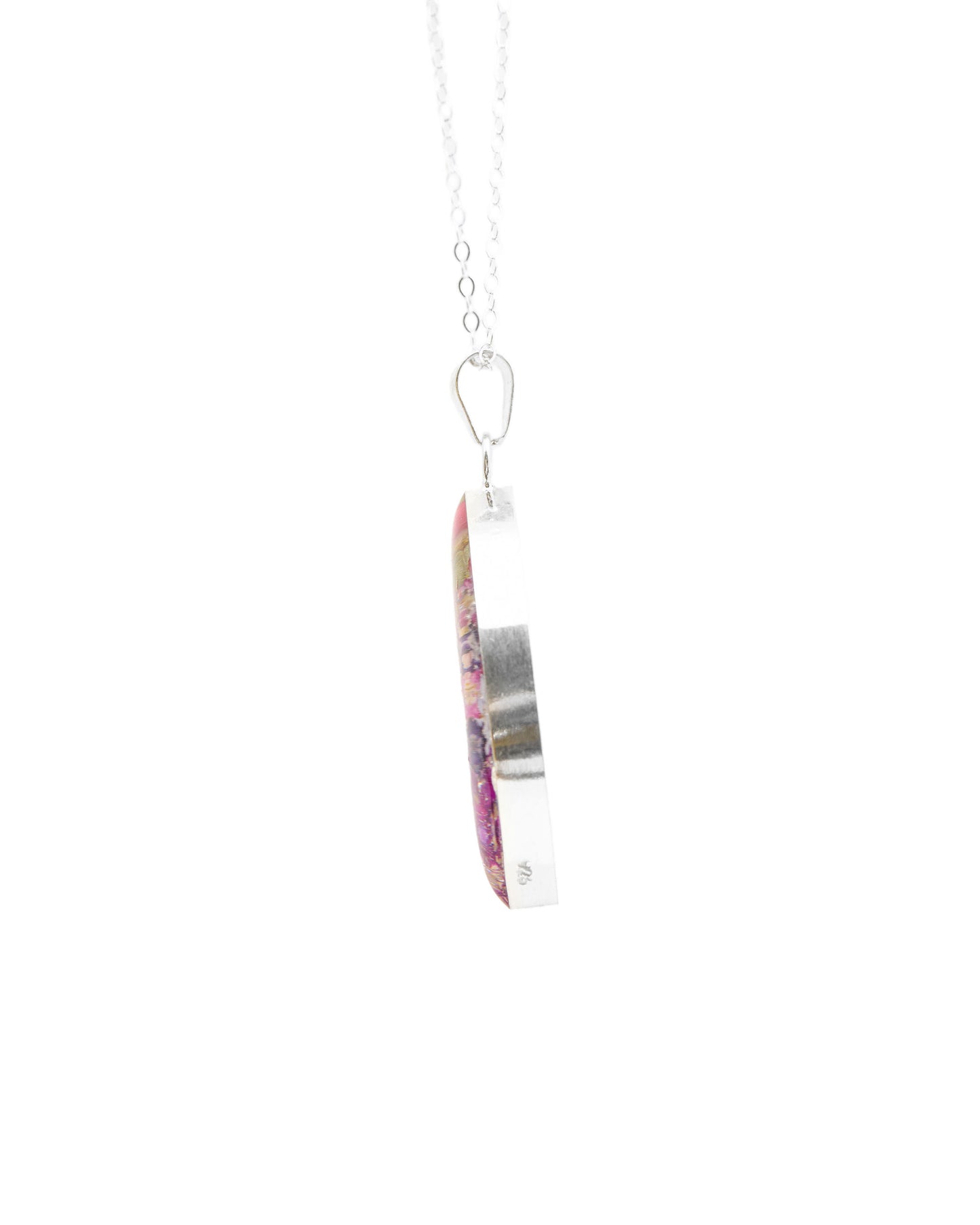 Large Marquise Mixed Flowers with Rosebud Necklace