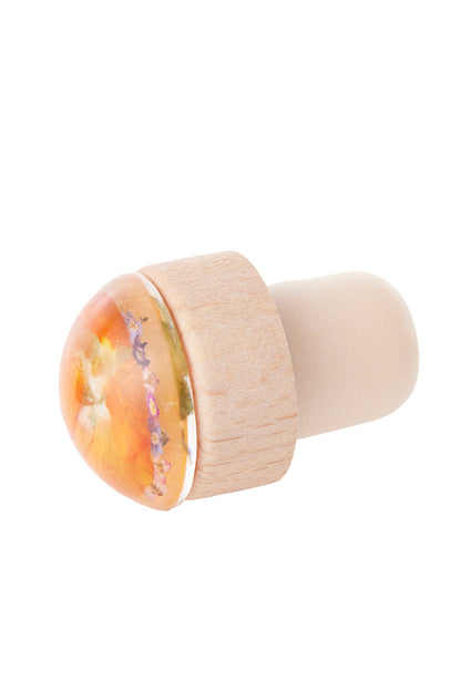 Wine Stopper Orange Pansy Flower
