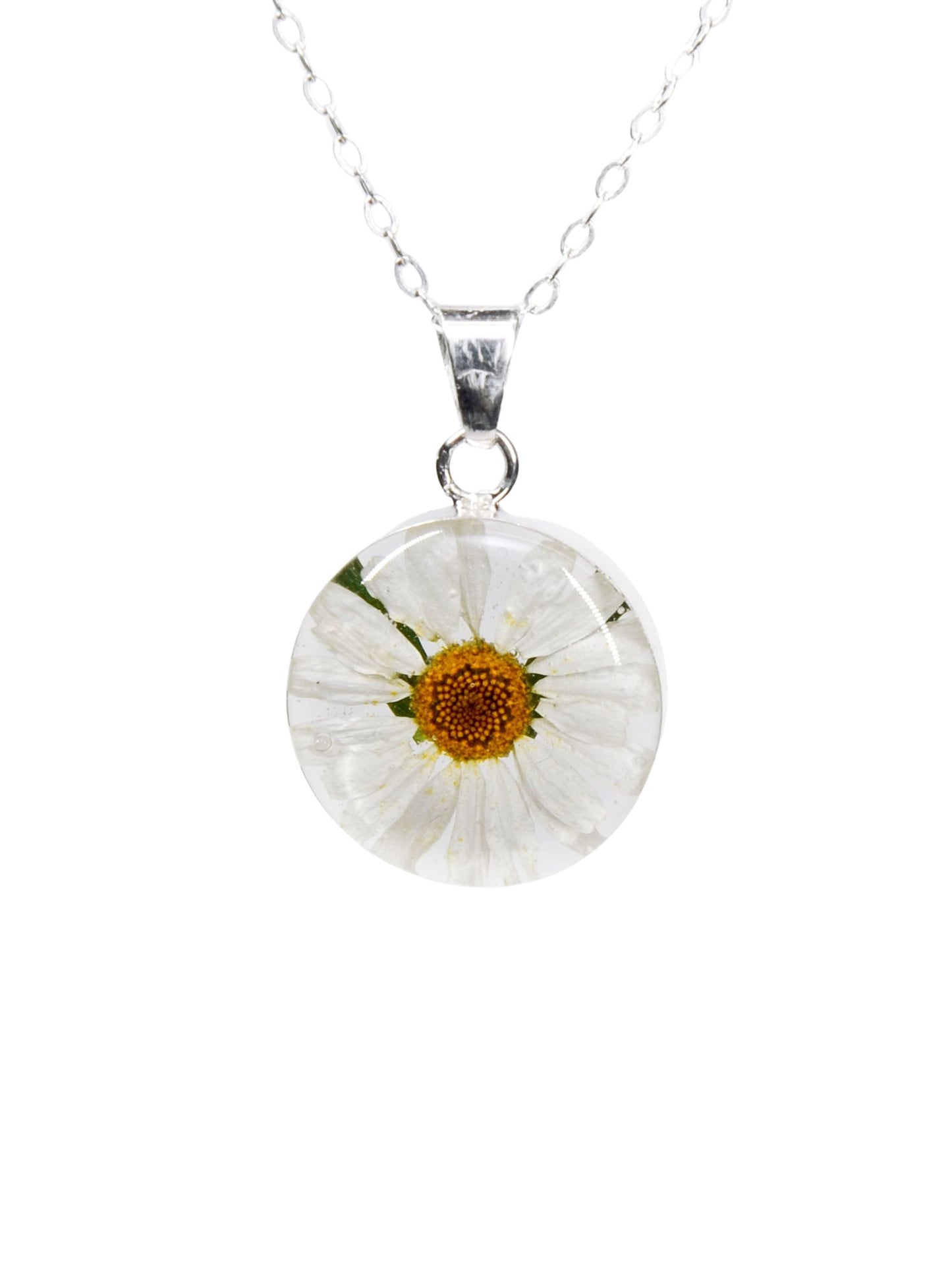 Small Round Necklace Daisy Flower