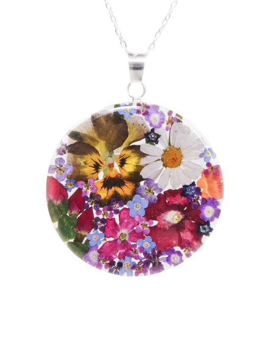 Jumbo Round Mixed Flower Pendant