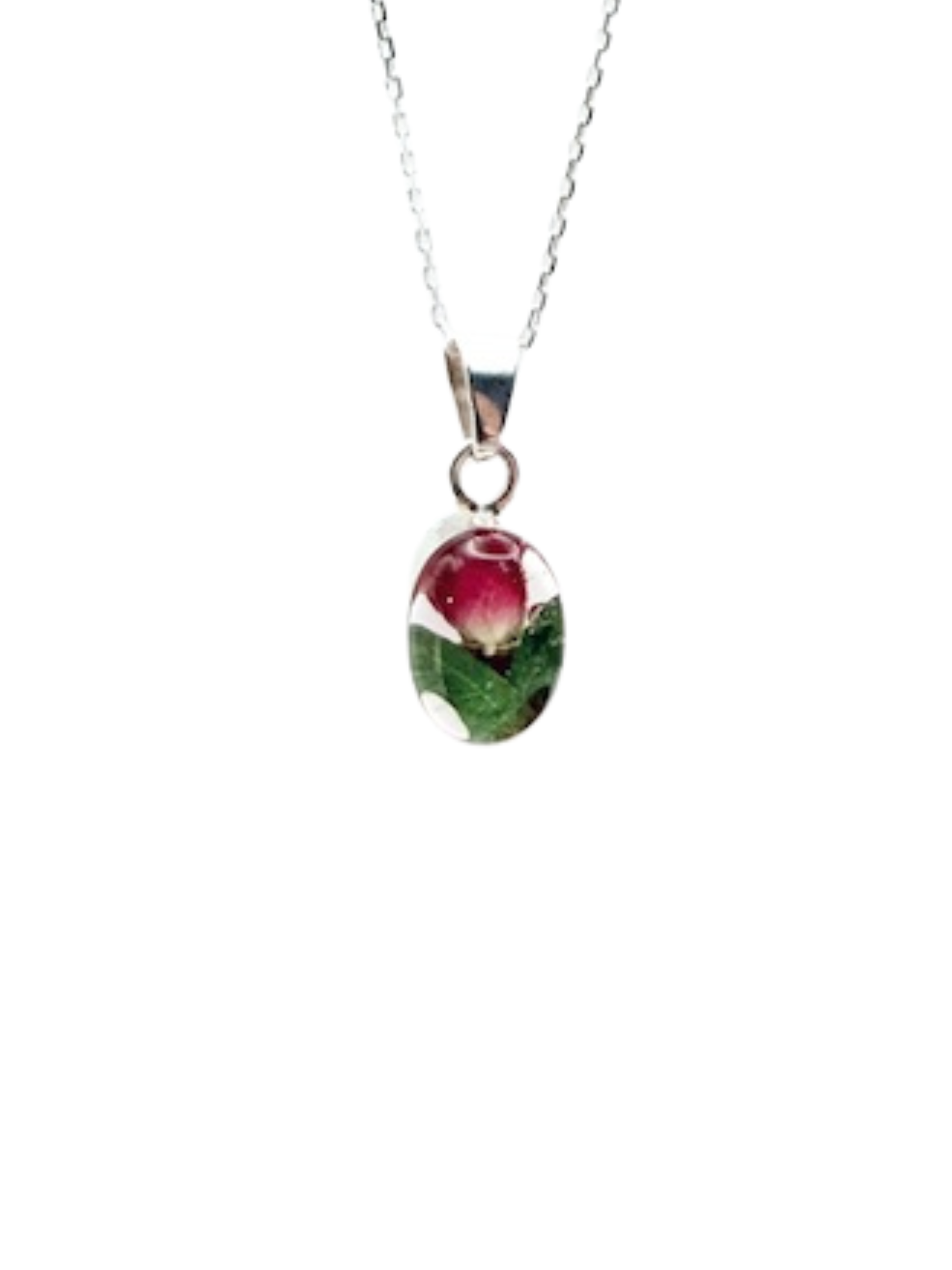 Rosebud in Resin pendant