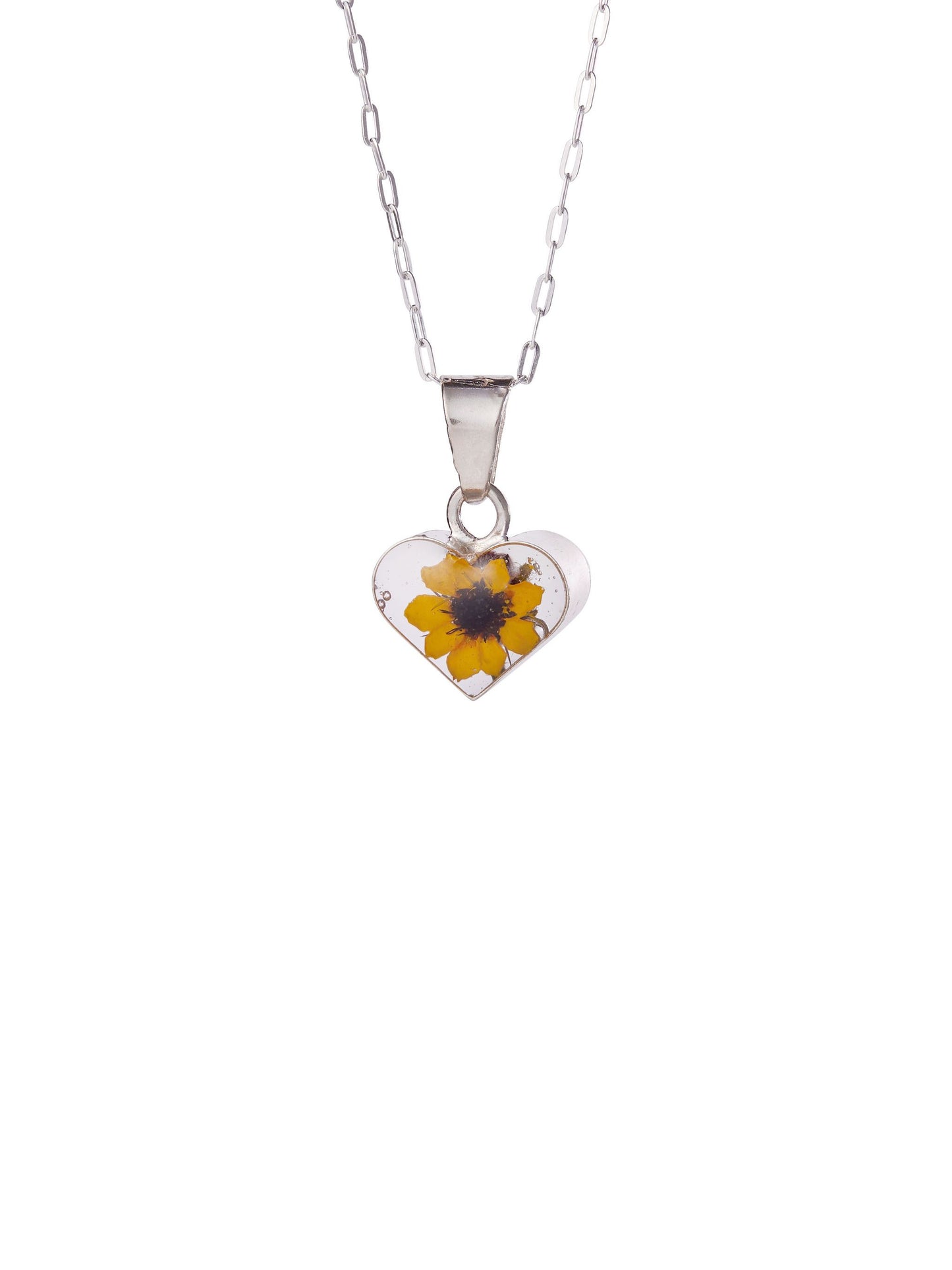 Tiny Heart Necklace Sunflower
