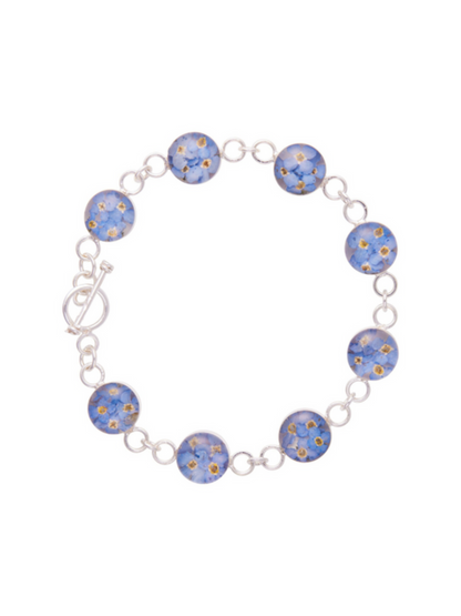 Link Bracelet Forget Me Not Flower