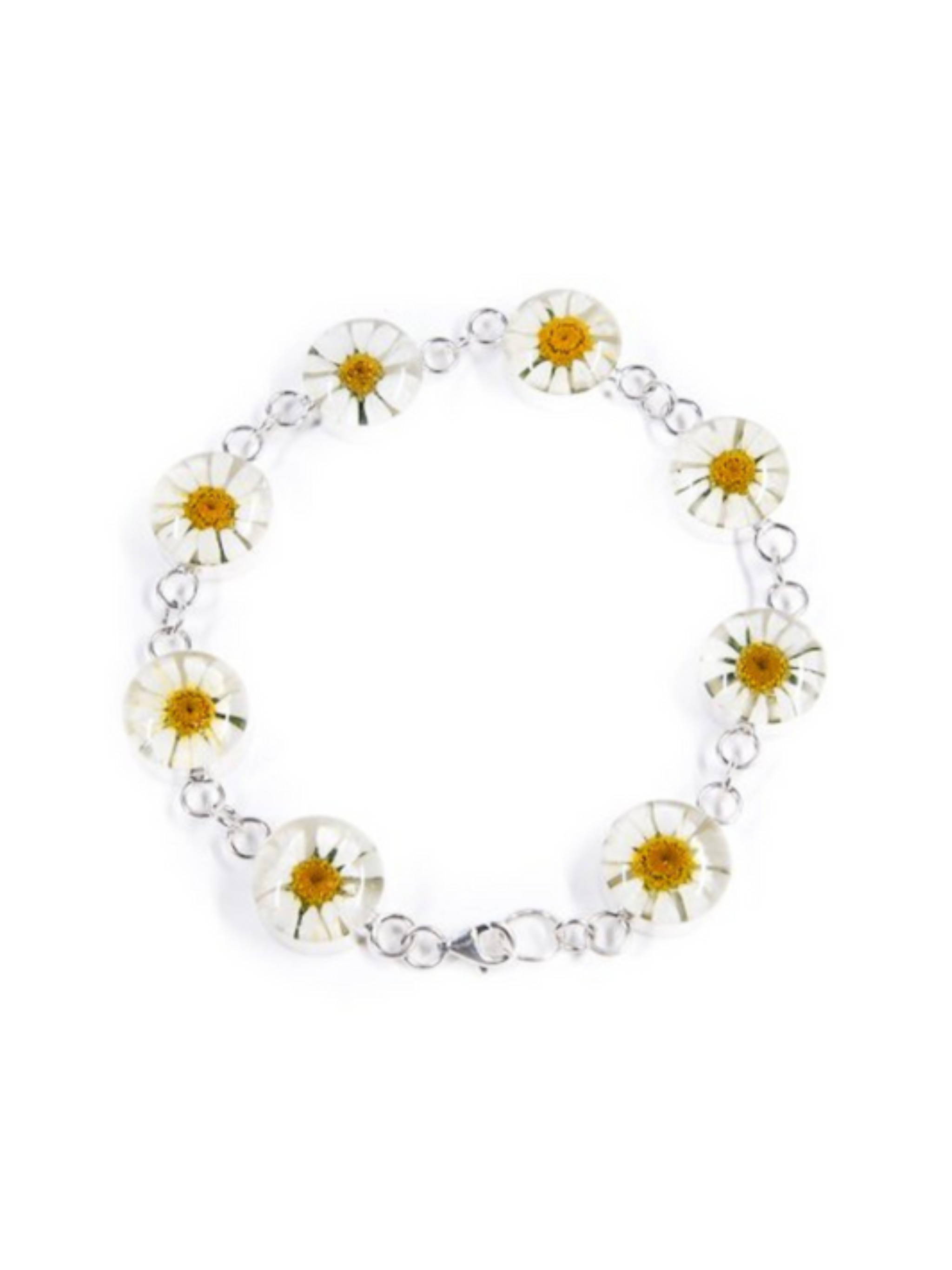 FeatherWish 925 Sterling Silver Charm – Flower Daisy With Ladybird Insect Bead, For Pandora Bracelets