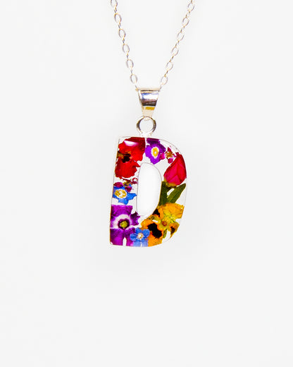 Initial Necklace A-Z Mixed Flower