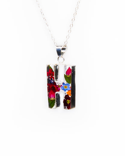 Initial Necklace A-Z Mixed Flower